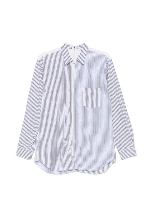 Comme Des Garçons Shirt striped zip shirt White FQB033