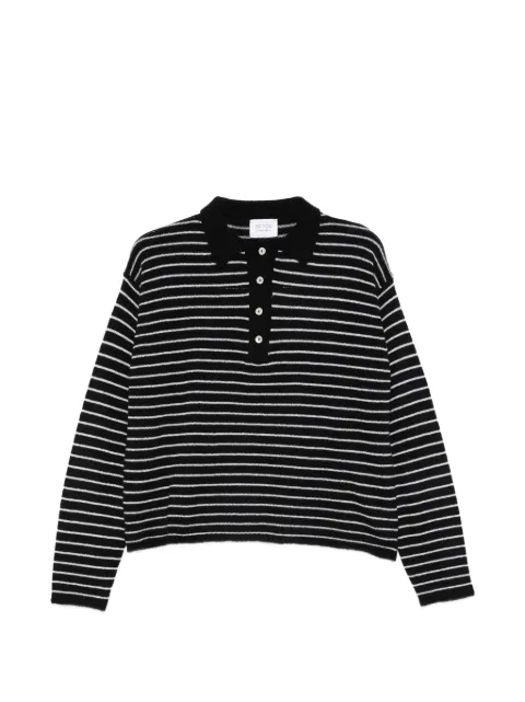 BeYou striped buttoned polo shirt Black MVD50B6