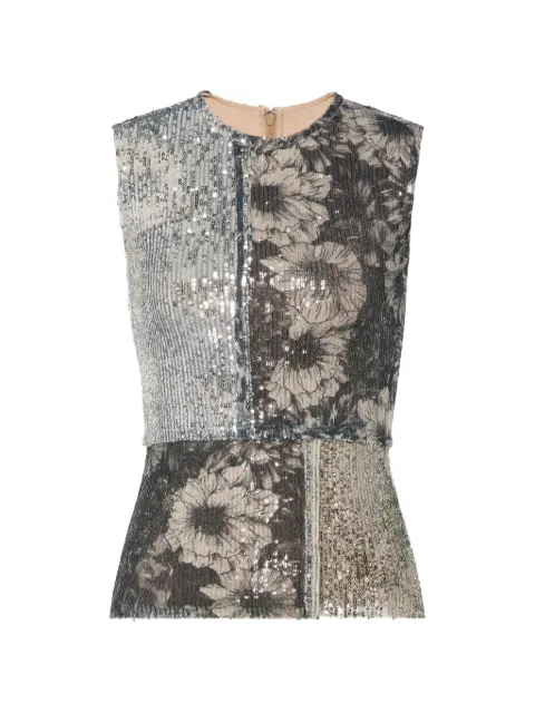Maison Margiela sequin floral top Grey S29NC0535MTJ054