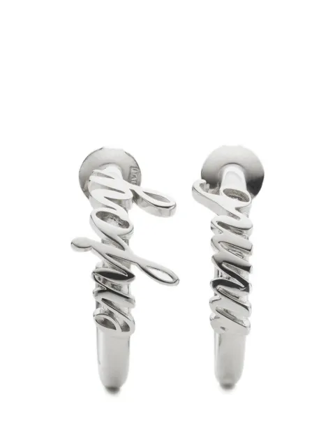 MM6 Maison Margiela lettering hoop earrings Silver SM7VG0112P9156