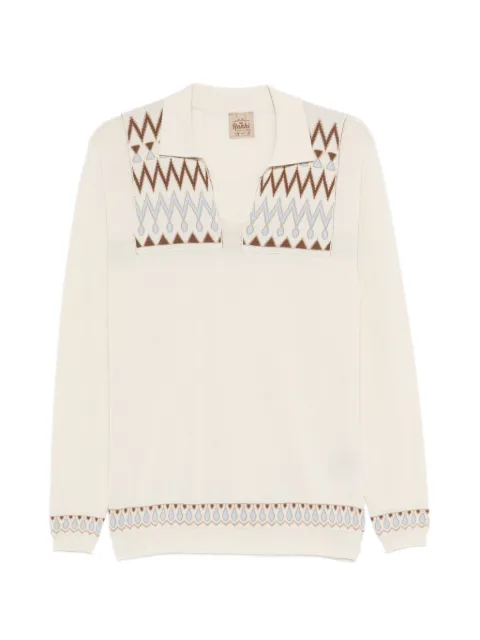 RAKKI geometric-patter polo shirt Neutrals THEDUKE