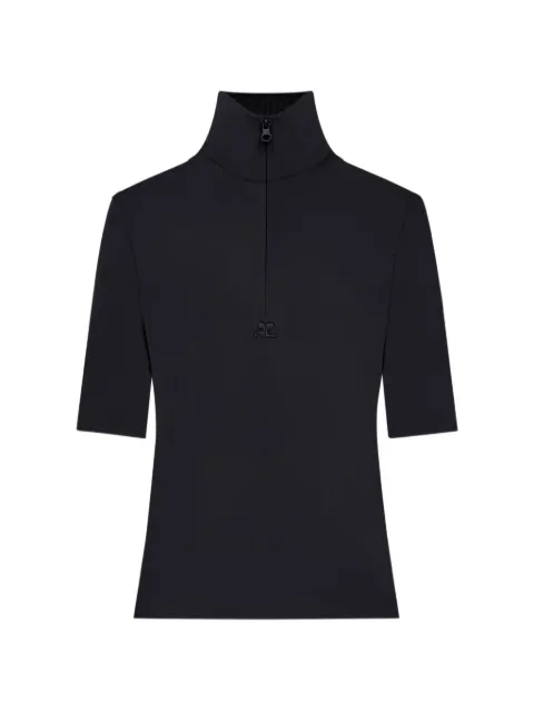Courrèges half-zip top Black 226MTO528FI0063