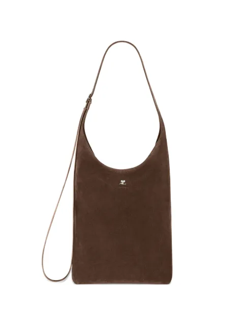 Courrèges large Melt suede shoulder bag Brown 226GSA229CR0024