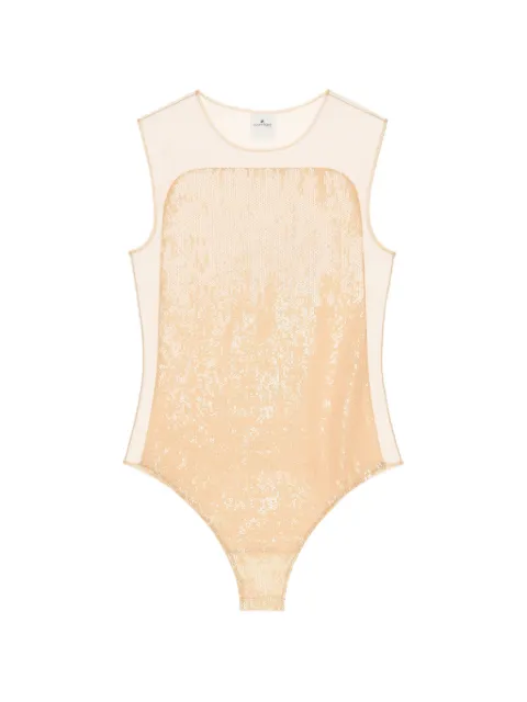 Courrèges sequin-embellished illusion body Neutrals 226CBD183PAI006
