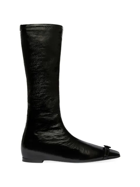 Courrèges buckled flat boots Black 226SBT082VY0015
