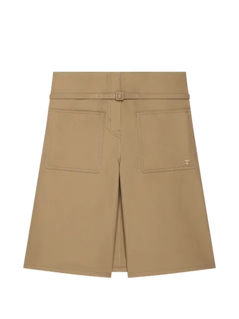 Courrèges back-panel belted shorts Neutrals 226CSH081CO0134