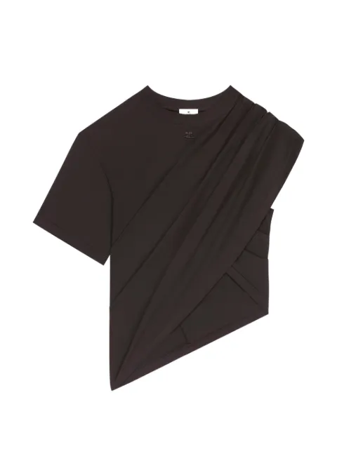 Courrèges asymmetric draped T-shirt Brown 226JTS241JS0290