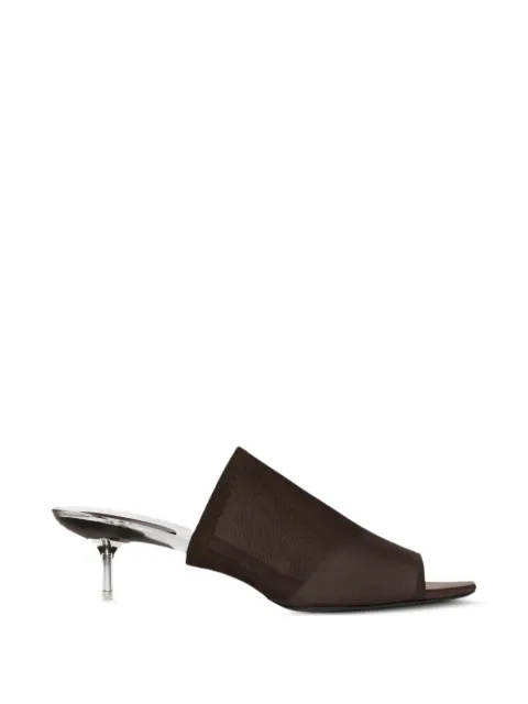 Courrèges mesh mule sandals Brown 226SSD062PA0164