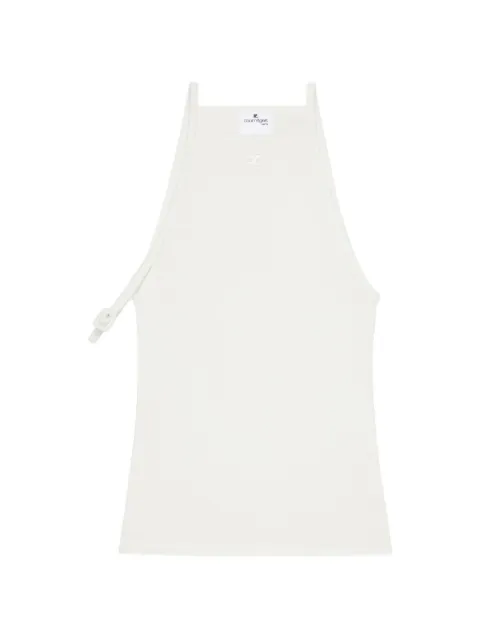 Courrèges halterneck ribbed tank top White 226JDE164JS0285