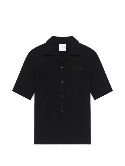 Courrèges wool polo top Black 226MPO065FI0071