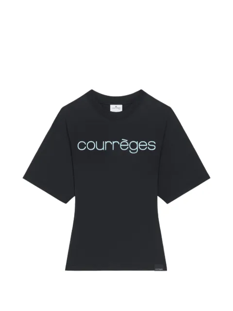 Courrèges logo-print T-shirt Black 226JTS168JS0233