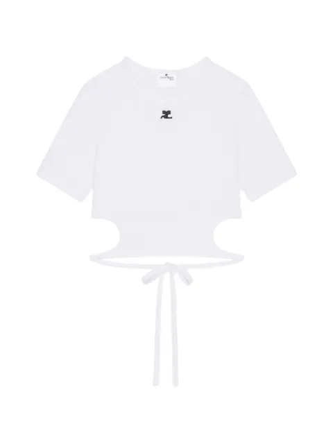 Courrèges cut-out cropped T-shirt White 226JTS256JS0203