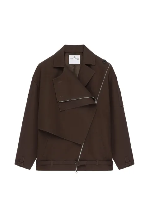 Courrèges asymmetric trench coat Brown 226CBL358CO0134