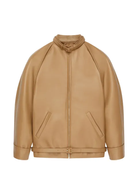Courrèges circle edge cut-out bomber jacket Neutrals 226LBL357CV0034