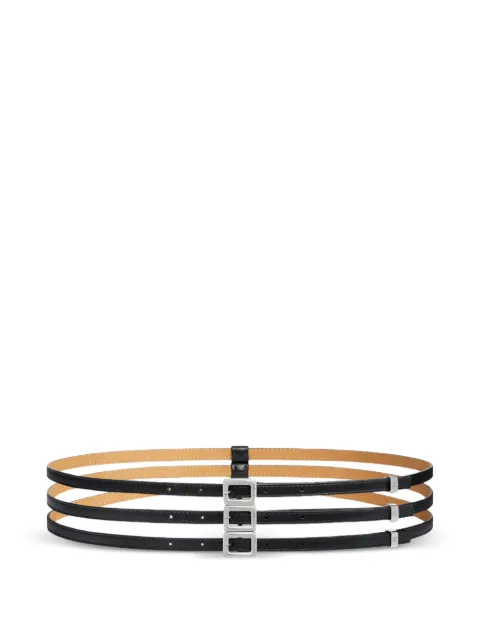 Courrèges square leather triple belt Black 226ACE029CR0065