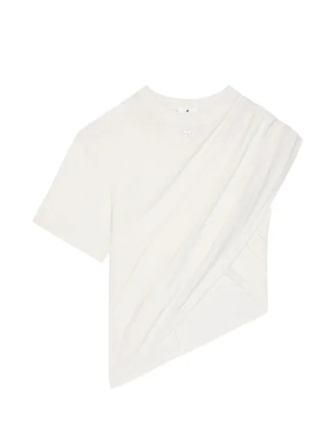 Courrèges asymmetrical-sleeve T-shirt White 226JTS241JS0290