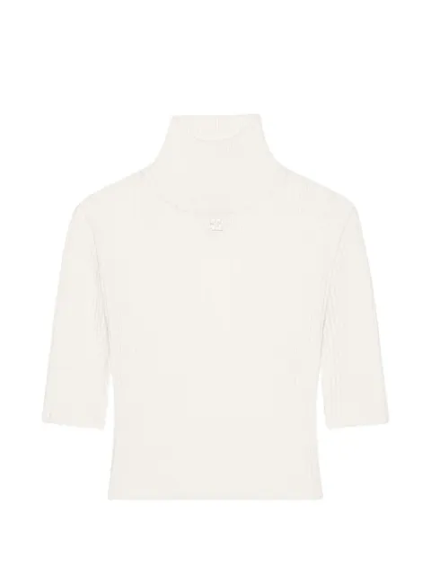 Courrèges logo-detail cropped sweater White 226MPU273FI0001