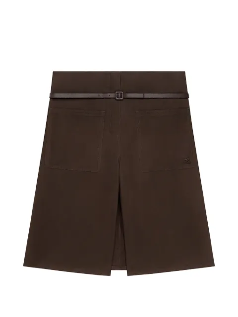 Courrèges buckled knee-length shorts Brown 226CSH081CO0134