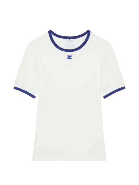 Courrèges logo-embroidered T-shirt White 125JTS017JS0203