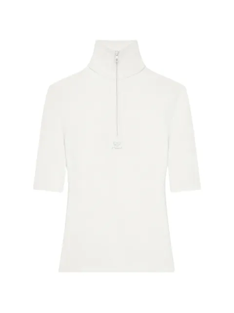 Courrèges logo-detail half-zip top White 226MTO528FI0063