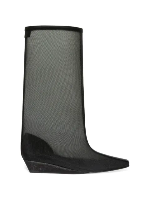 Courrèges Melting mesh wedge boots Black 226SBT080PL0129