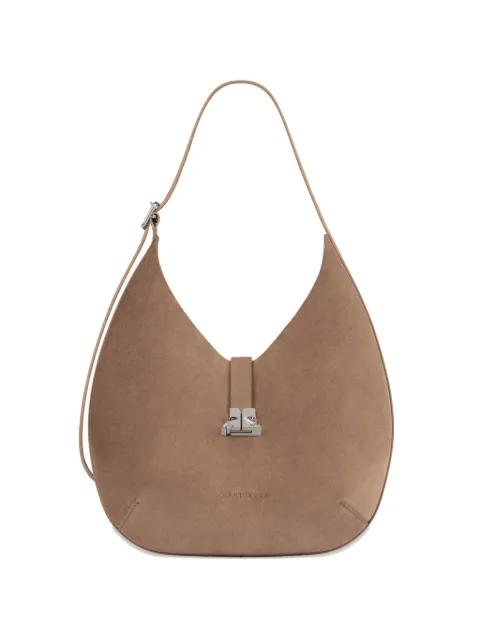 Courrèges small logo-plaque shoulder bag Neutrals 226GSA213CR0024