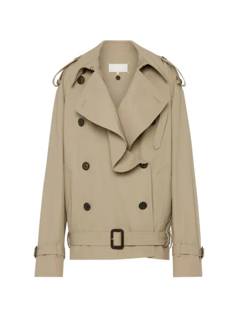 Maison Margiela folded collar cotton caban Neutrals S29AM0414M35900