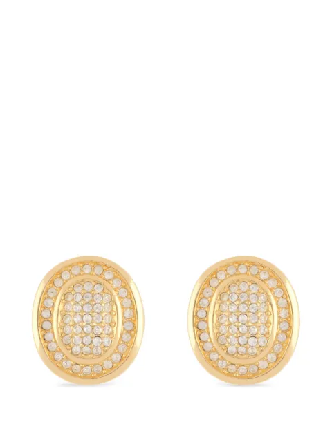 Christian Dior Pre-Owned 1980s oval clip-on earrings Gold ER026332