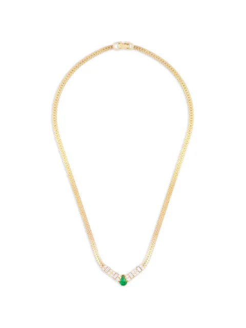 Christian Dior Pre-Owned 1980s V-detail necklace Gold NL025571