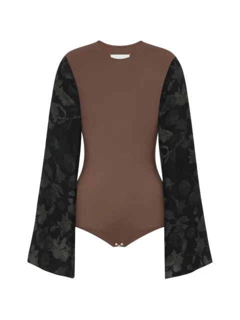 Maison Margiela floral sleeve top Brown S29NA0174M20039