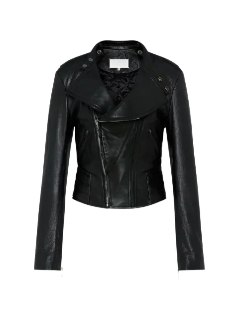 Maison Margiela folded collar leather jacket Black S29AM0413M07029