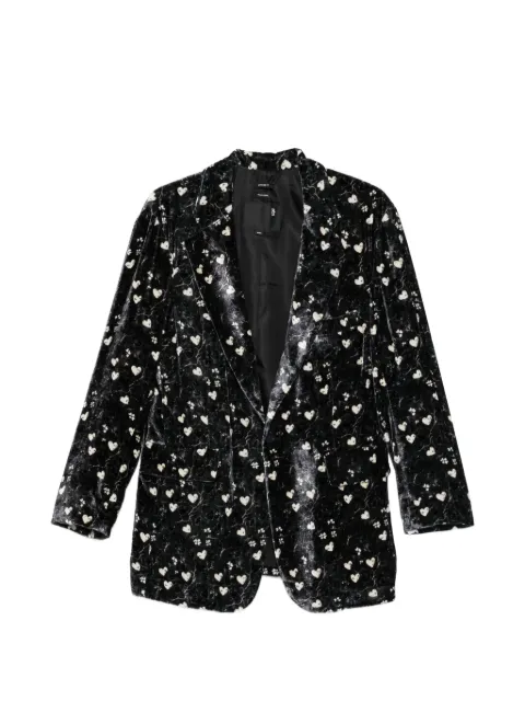 R13 Ragged heart-print blazer Black R13WR592