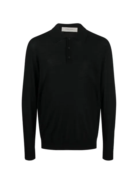 Golden Goose long-sleeve knitted polo shirt Black GMP01353P001041