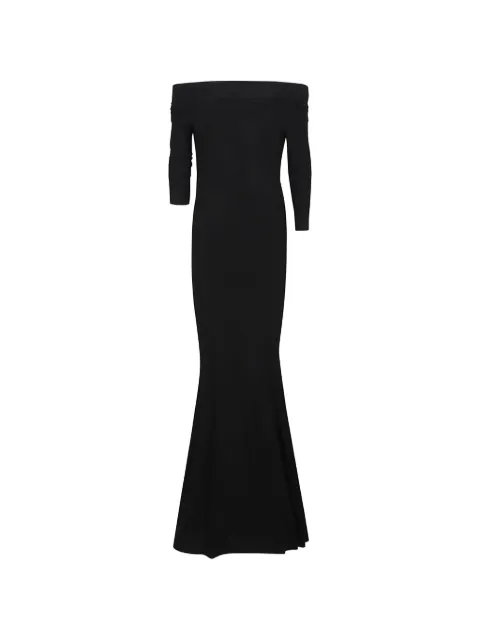 Norma Kamali off-shoulder long-sleeve dress Black KK1263PLT66001