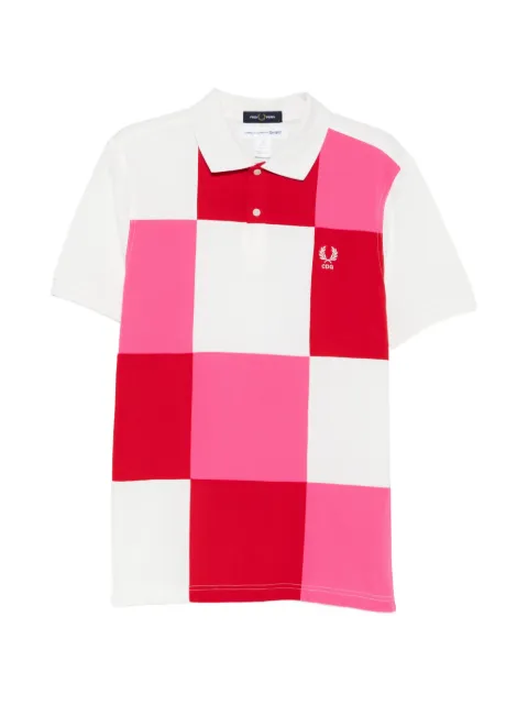 Comme Des Garçons Shirt x Fred Perry patchwork pique polo shirt Pink FQT501