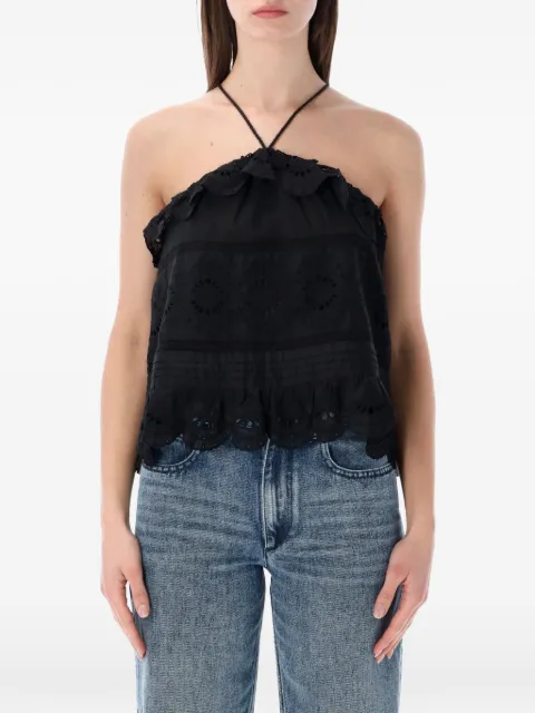 MARANT ÉTOILE Prisha halterneck top Black HT0769FAD1J05E01BK