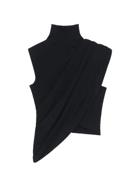 Courrèges twist ribbed top Black 226MTO519FI0001