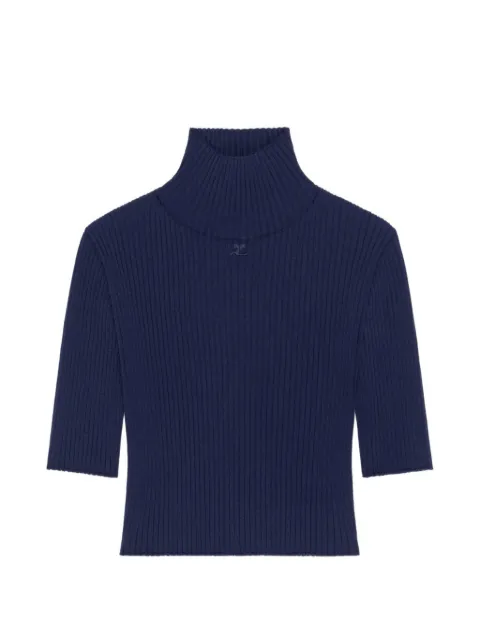 Courrèges logo-detail top Blue 226MPU273FI0001