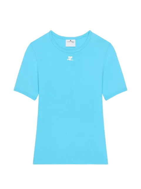 Courrèges logo-embroidered T-shirt Blue 125JTS017JS0203