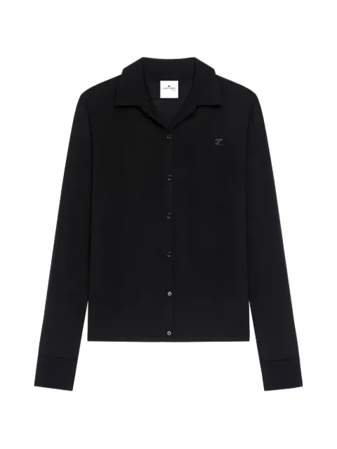 Courrèges polo-collar cardigan Black 226MGI050FI0071