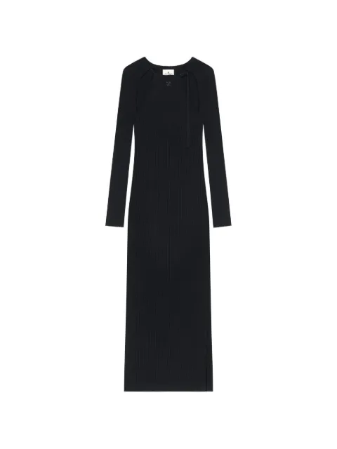 Courrèges cut-out ribbed long dress Black 226MRO888FI0001