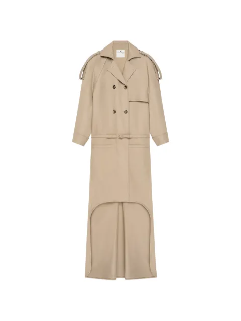 Courrèges asymmetrical-hem trench coat Neutrals 226CMA274CO0134