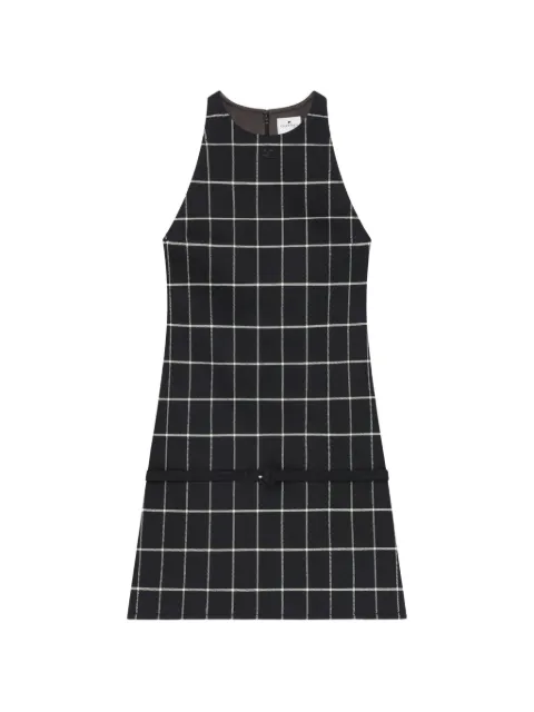 Courrèges checked-pattern A-line mini dress Black 226CRO885WO0171