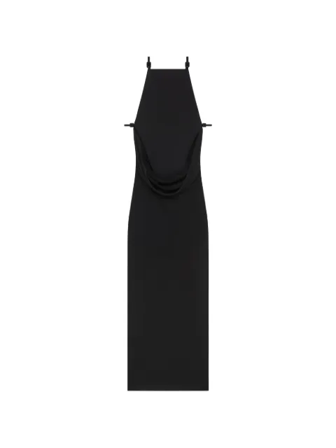 Courrèges draped-detail maxi dress Black 226CRO897VI0071