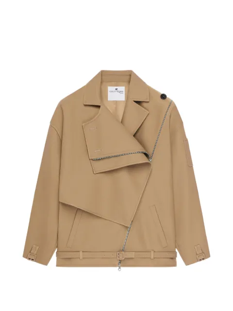 Courrèges oblique short trench jacket Neutrals 226CBL358CO0134