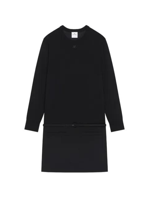 Courrèges belted mini dress Black 226CRO831WO0113