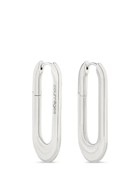 Courrèges logo-detail hoops earrings Silver 226BBO103LA0001