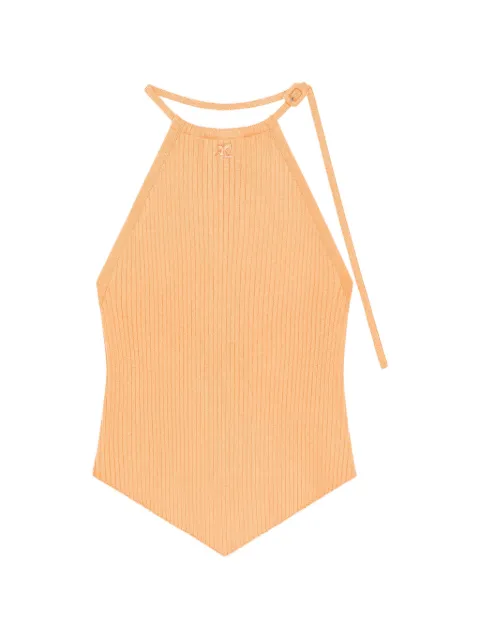 Courrèges halter-neck ribbed-knit top Orange 226MTO511FI0001