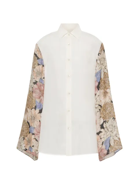 Maison Margiela silk floral shirt Neutrals S29DT0017M35850