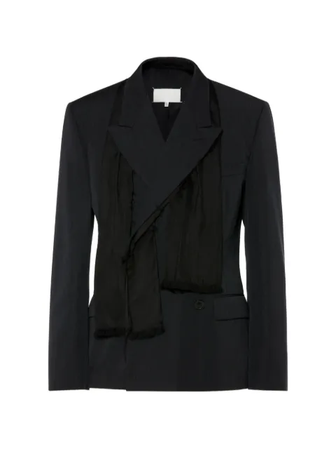 Maison Margiela scarf tailored wool jacket Black S67BN0075M35910